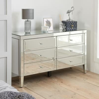 Valencia Mirrored 6 Drawer Chest