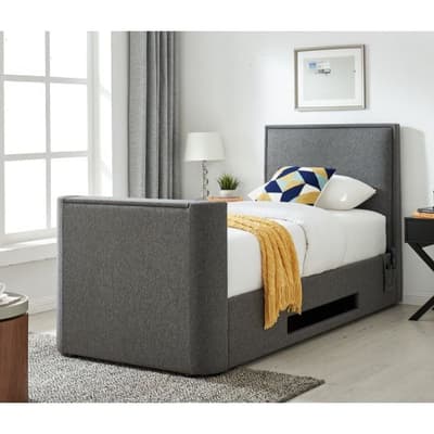 Valencia Grey Fabric Electric TV Bed With 32" TV Included