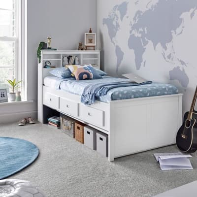 Veera White Wooden Day Bed Frame