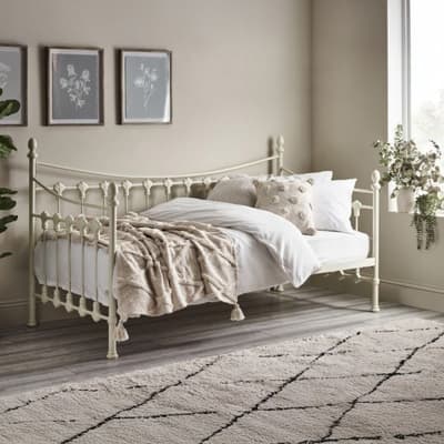 Versailles Stone White Metal Guest Day Bed - 3ft Single