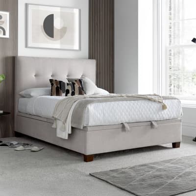 Walkworth Clay Fabric Ottoman Storage Bed