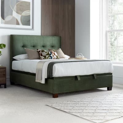 Walkworth Green Fabric Ottoman Storage Bed