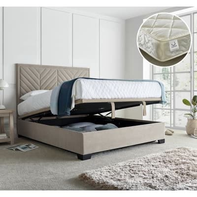 Watson Warm Stone Ottoman Bed with Eclipse Pocket Mattress Included