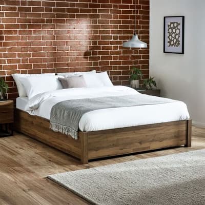 Westbrook Rustic Wooden Platform Ottoman Storage Bed