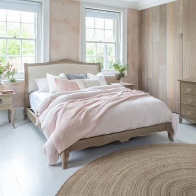 Willis & Gambier Camille Oak and White Wooden Low Foot End Bed Frame