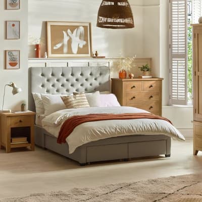 Wilton Grey 4 Drawer Fabric Storage Bed