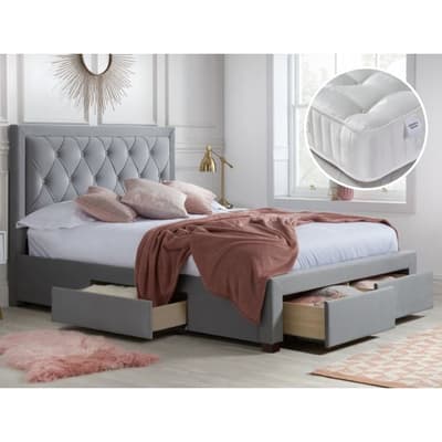 Woodbury Grey Storage Bed with Signature 3000 Mattress Included