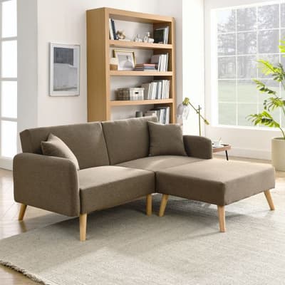 Zara Brown 2 Seater Fabric Sofa Bed