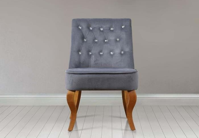 Happy Beds Darcy Grey Velvet Chair