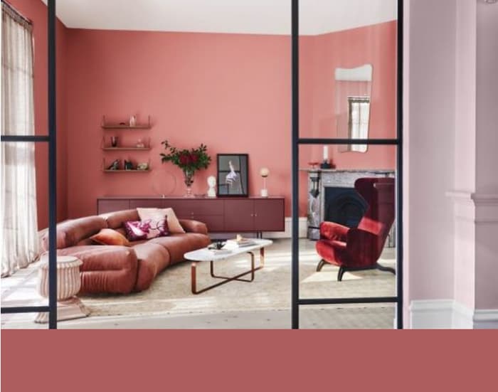 Brick Red Themed Living Room