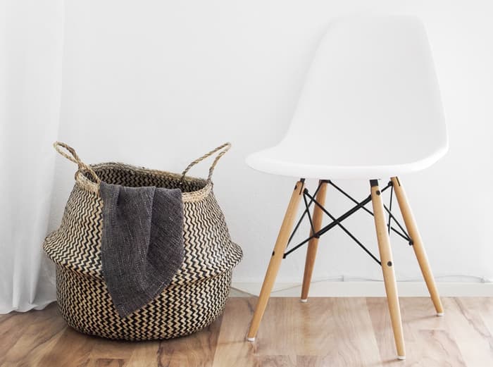 Laundry Basket and White Chair