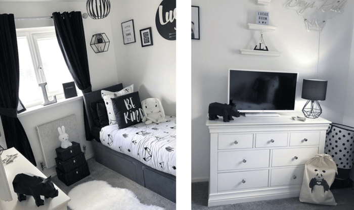 White and Black Bedroom
