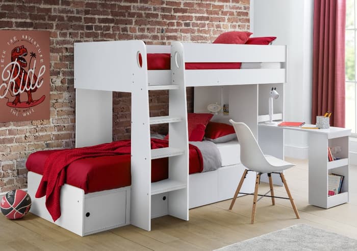 Eclipse White Wooden Storage Bunk Bed