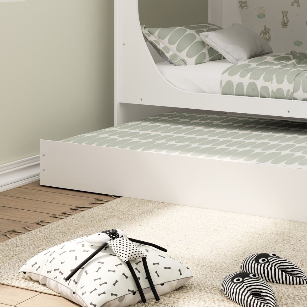 Ashley White Wooden Bunk Bed with Trundle