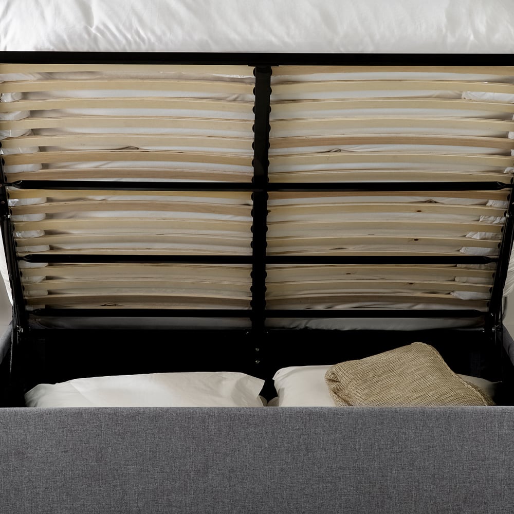 Merida Grey Fabric Ottoman Storage Bed