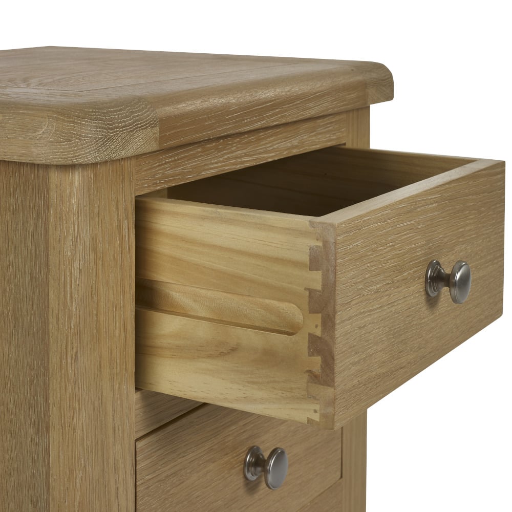 Memphis Limed Oak 3 Drawer Bedside Table