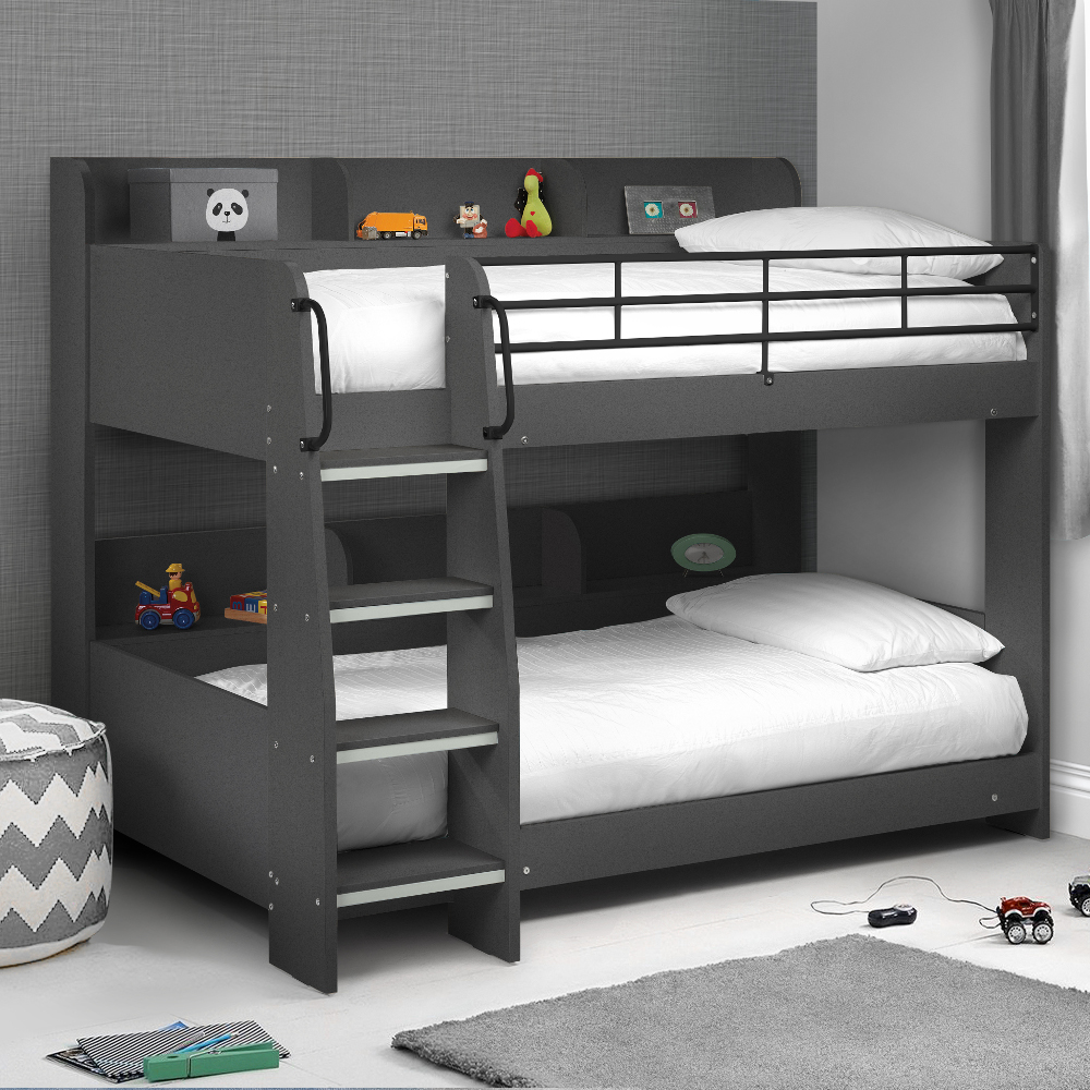 Metal Kids Storage Bunk Bed Frame, Metal Bunk Bed With Storage