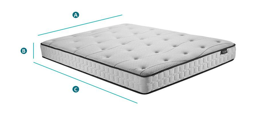 Happy Beds SleepSoul Air Open Hybrid Mattress Sketch Dimensions