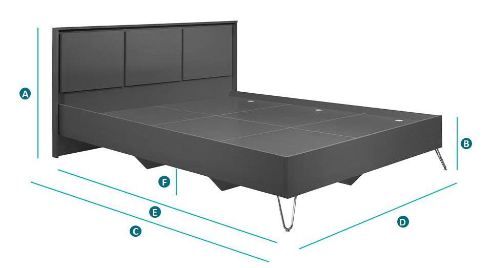 Arlo Wooden Bed Sketch Dimensions
