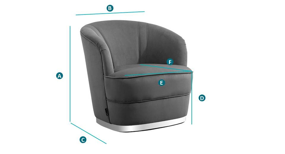 Cleo Blue Fabric Chair Sketch