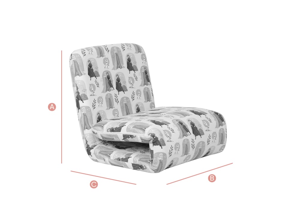 Happy Beds Disney Frozen Fold Out Bed Sketch Dimensions