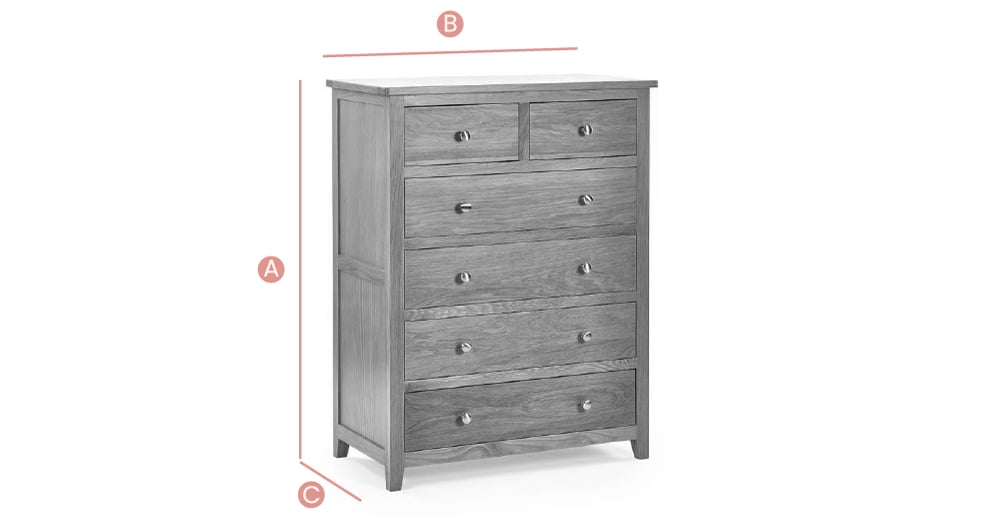 Mallory Oak 4+2 Drawer Chest Sketch