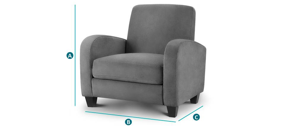 Happy Beds Vivo Chair Sketch Dimensions