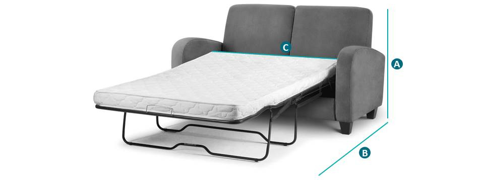 Happy Beds Vivo Sofa Bed Sleeping Position Sketch Dimensions