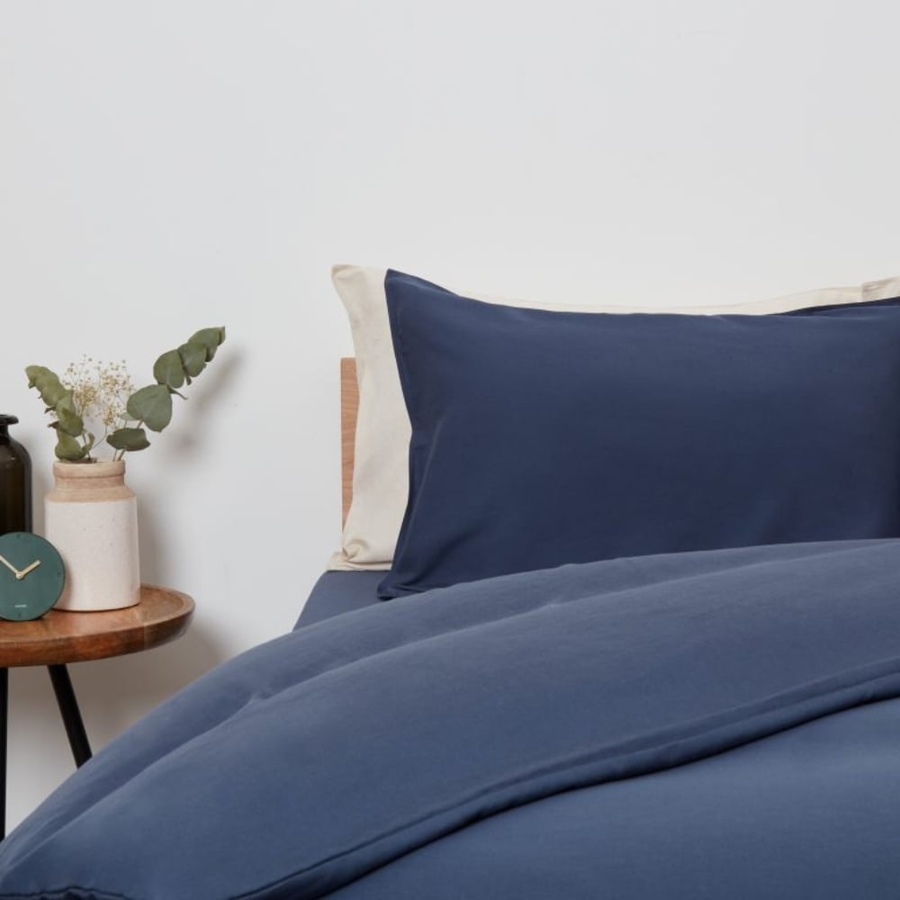 Panda Navy Bedding Pillow and Duvet Close Up
