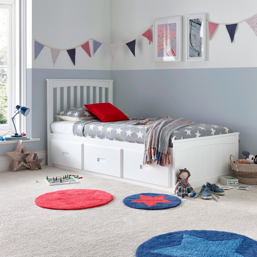 Quest White Wooden Bed Slats Close-Up