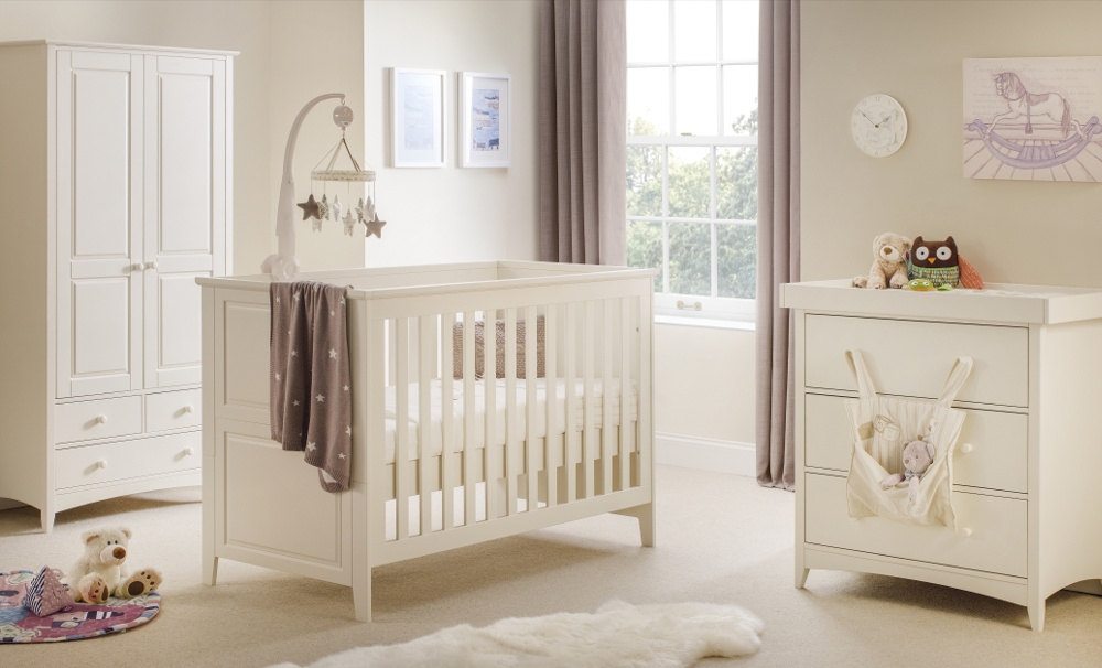 Cameo Stone White Wooden Nursery Furniture Collection