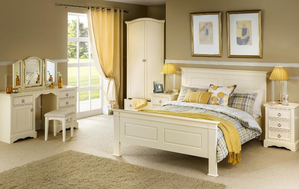 La Rochelle Stone White Wooden Bedroom Furniture Collection