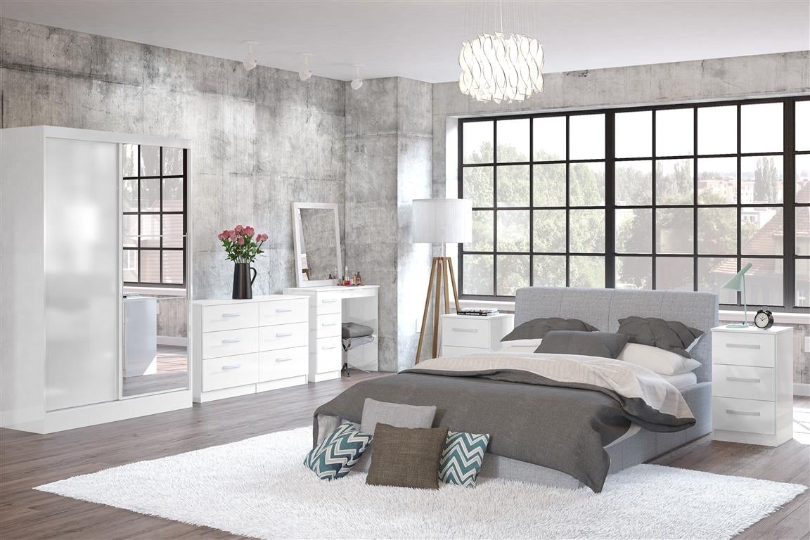 Lynx White Wooden Bedroom Furniture Collection