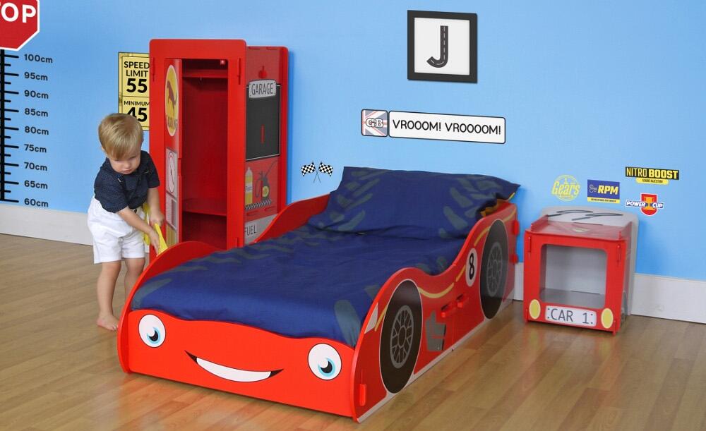 Racing Car Red Children's Wooden Bedroom Furniture Collection