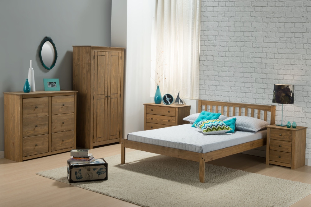 Santiago Pine Wooden Bedroom Furniture Collection