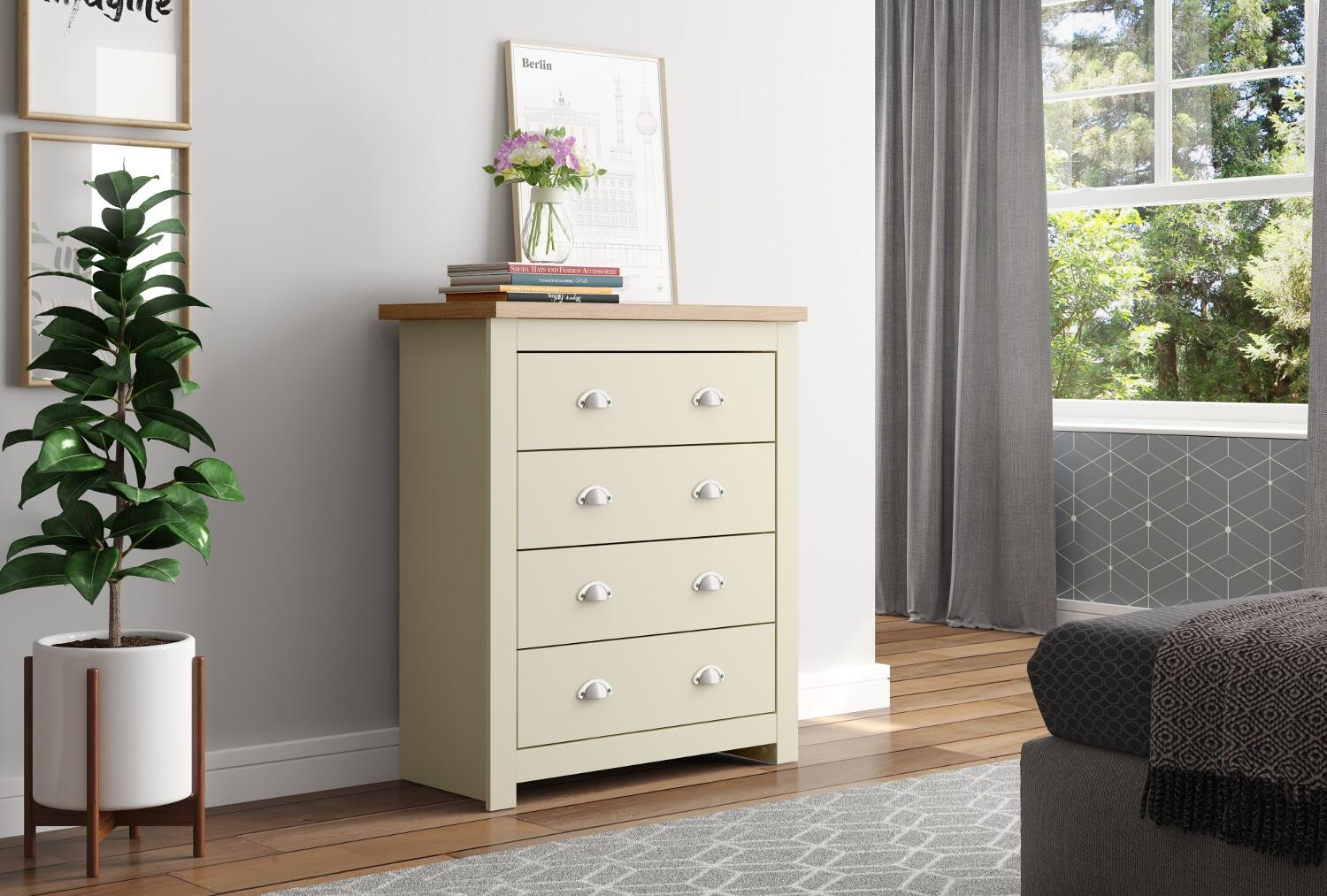 Winchester Cream and Oak Wooden Bedroom Furniture Collection