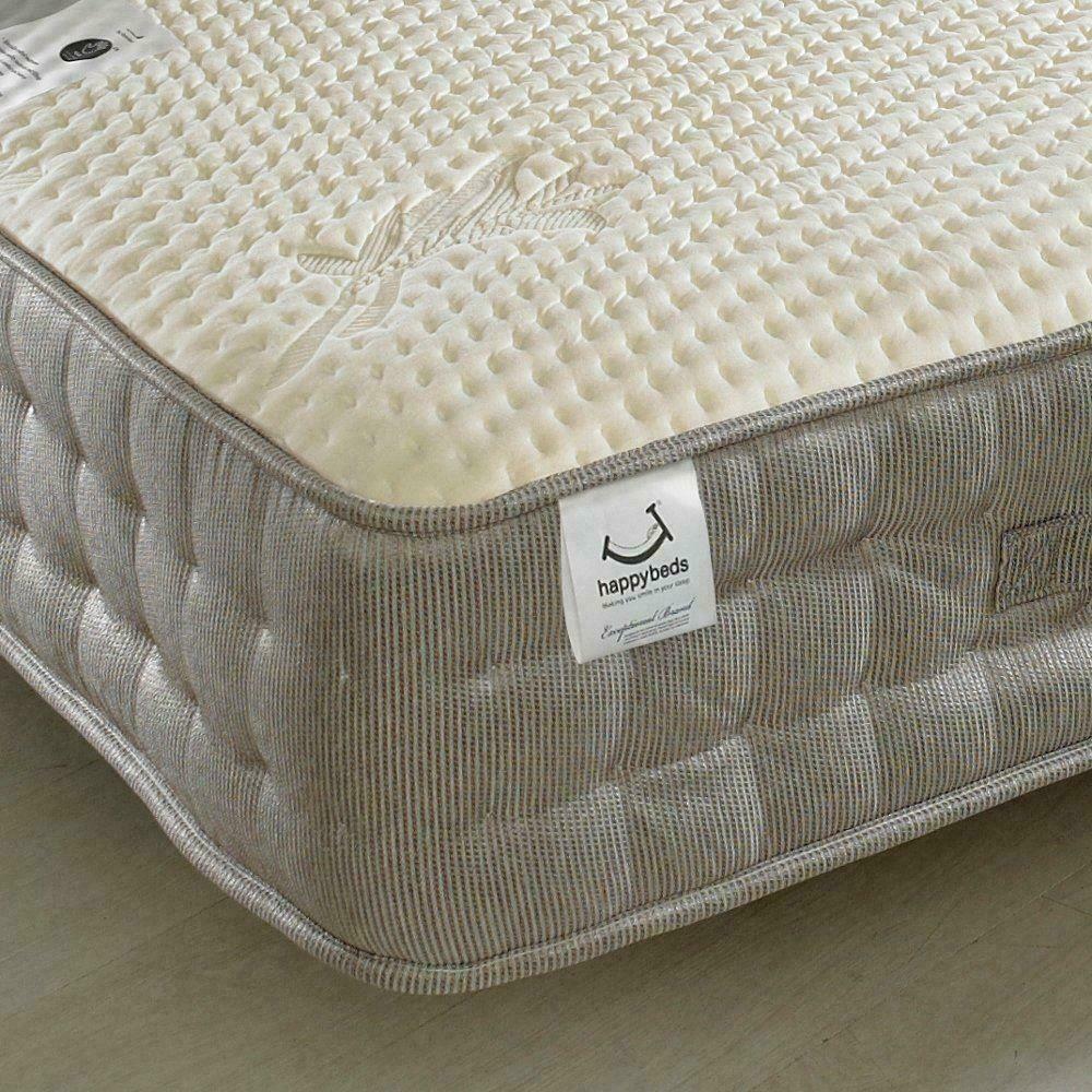 Bamboo Vitality 2000 Pocket Sprung Memory and Reflex Foam Mattress - King Size - Medium to Firm - Wool & Cashmere Filling - 5ft (150 x 200 cm) - Happy Beds