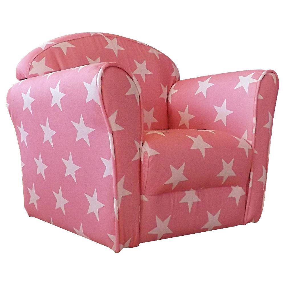 Children's Pink and White Stars Mini Armchair