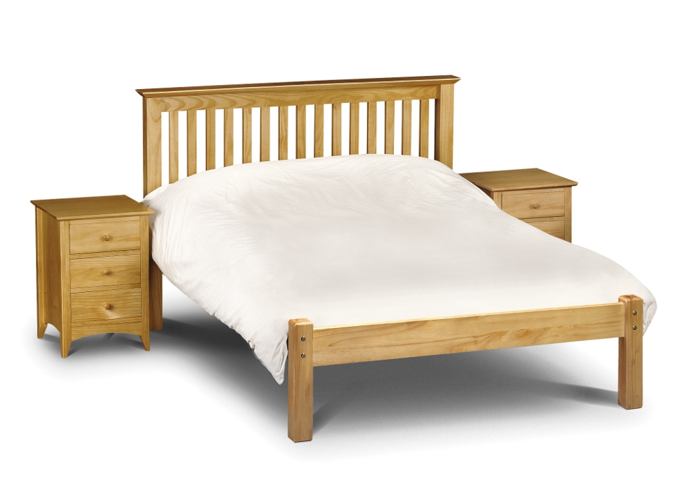 Barcelona - Small Double - Low Foot End Bed - Antique Pine - Wood - 4ft - Happy Beds