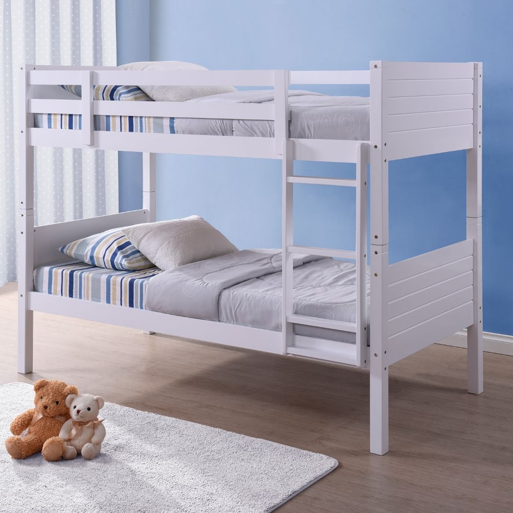 Bedford White Wooden Bunk Bed Frame, Bunk Beds That Can Be Single Beds