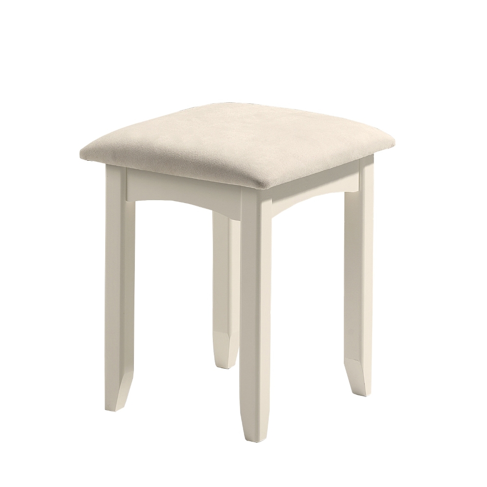 Cameo - Dressing Stool - Stone White - Wooden - Happy Beds