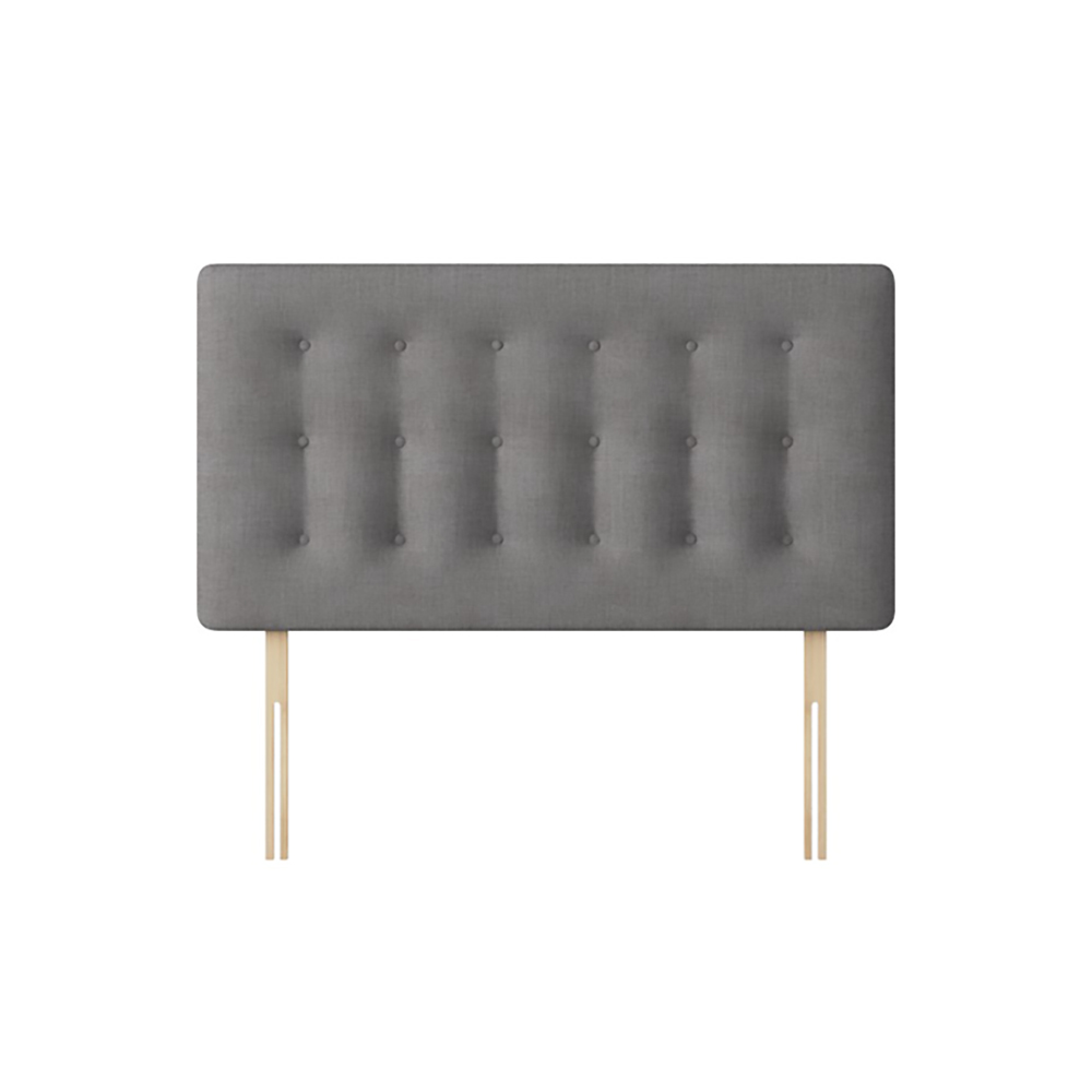 Cornell - Small Single - Buttoned Headboard - Dark Grey - Fabric - 2ft6 - Happy Beds