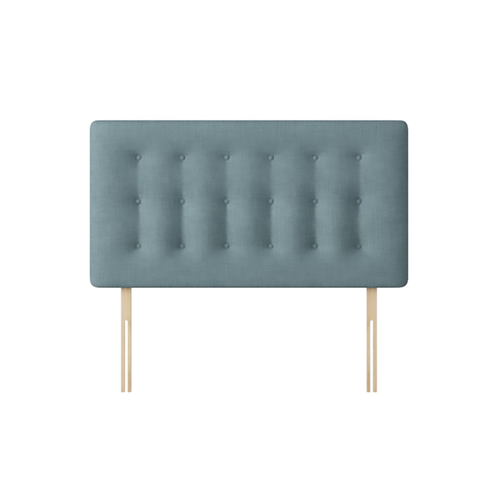Cornell - Small Single - Buttoned Headboard - Duck Egg Blue - Fabric - 2ft6 - Happy Beds