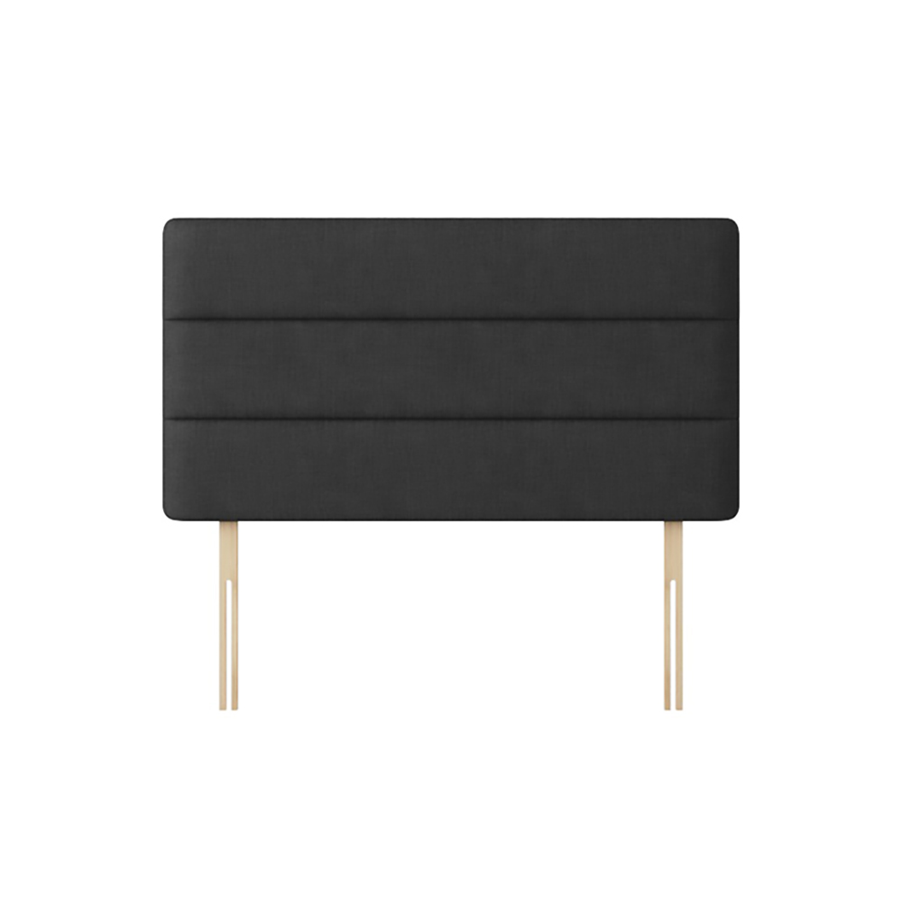 Cornell - Single - Lined Headboard - Dark Grey - Charcoal - Fabric - 3ft - Happy Beds
