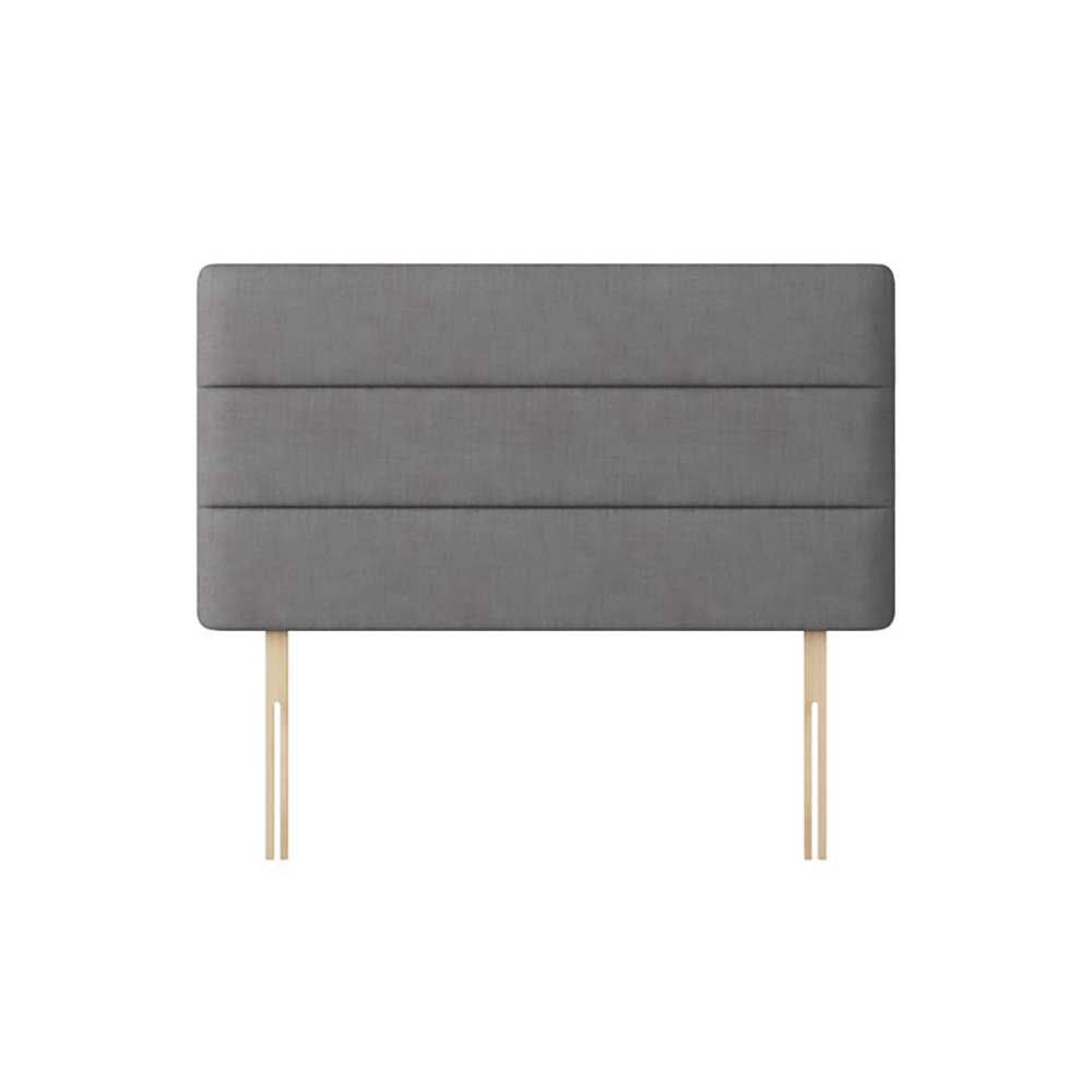 Cornell - Small Single - Lined Headboard - Dark Grey - Fabric - 2ft6 - Happy Beds