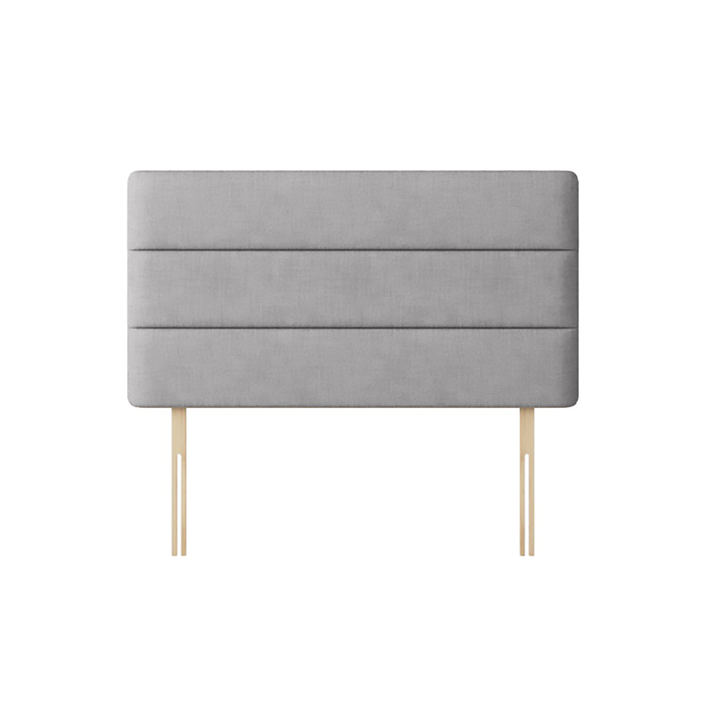 Cornell - Small Single - Lined Headboard - Light Grey - Fabric - 2ft6 - Happy Beds