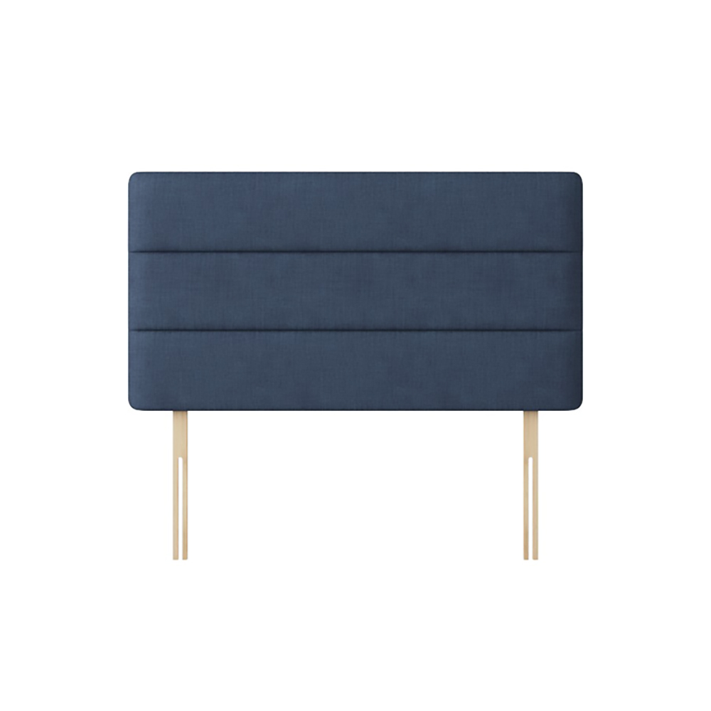 Cornell - Small Double - Lined Headboard - Dark Blue - Fabric - 4ft - Happy Beds