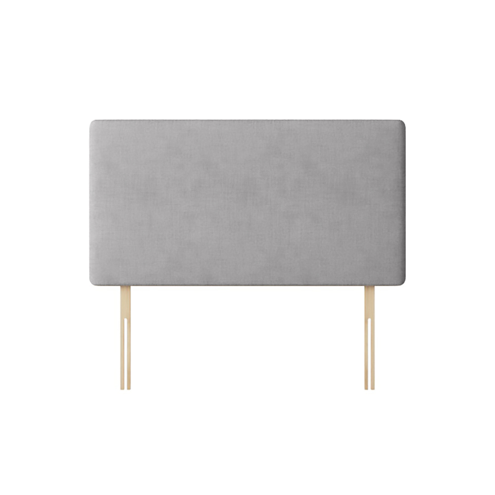 Cornell - Small Double - Plain Headboard - Light Grey - Fabric - 4ft - Happy Beds