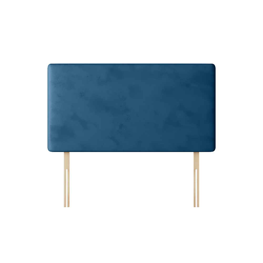 Cornell - Small Single - Plain Headboard - Blue - Velvet - 2ft6 - Happy Beds