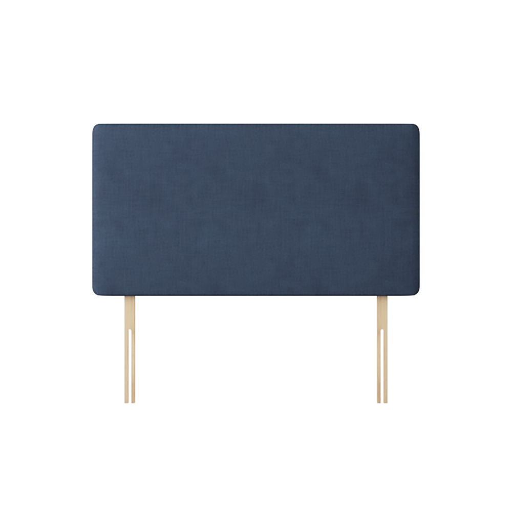 Cornell - Small Double - Plain Headboard - Dark Blue - Fabric - 4ft - Happy Beds